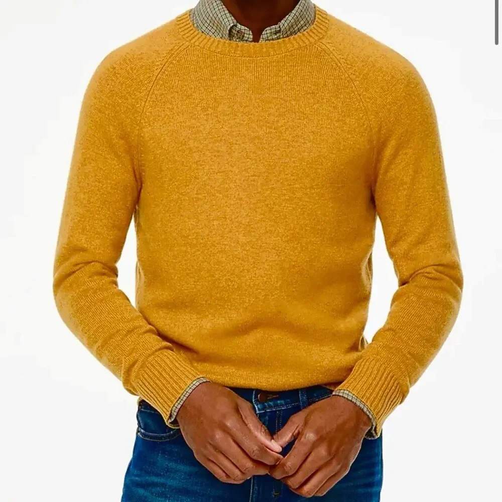 J. Crew Lambswool Blended Fabric Crewneck Sweater Mustard  Size Medium NWT